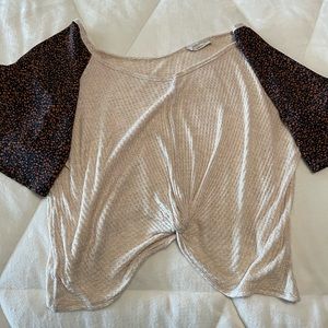 Saint and hearts waffle knot twist tee